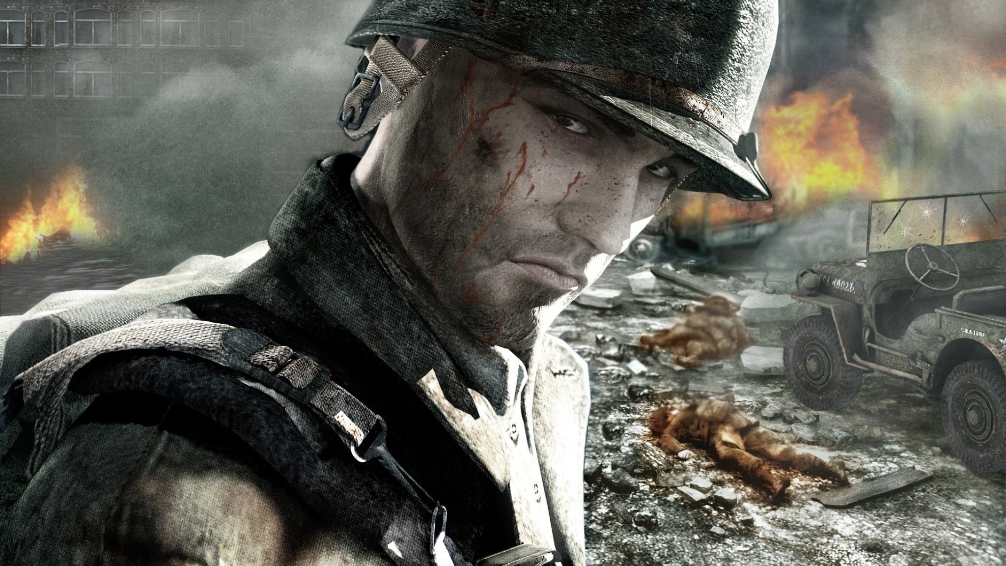 Soldato, Seconda guerra mondiale, Elmetto, Jeep, Full HD, sfondo desktop