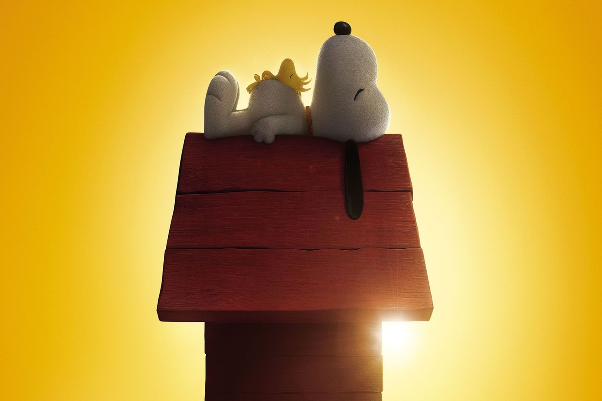 Snoopy, Woodstock, Cuccia, Controluce, Full HD, wallpaper per PC