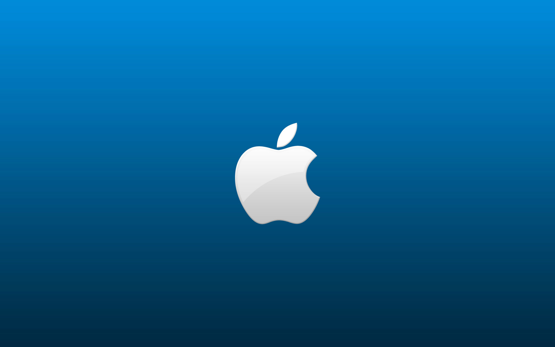 Logo Apple, Sfondo blu, Gradiente, Minimalismo, Full HD, wallpaper desktop