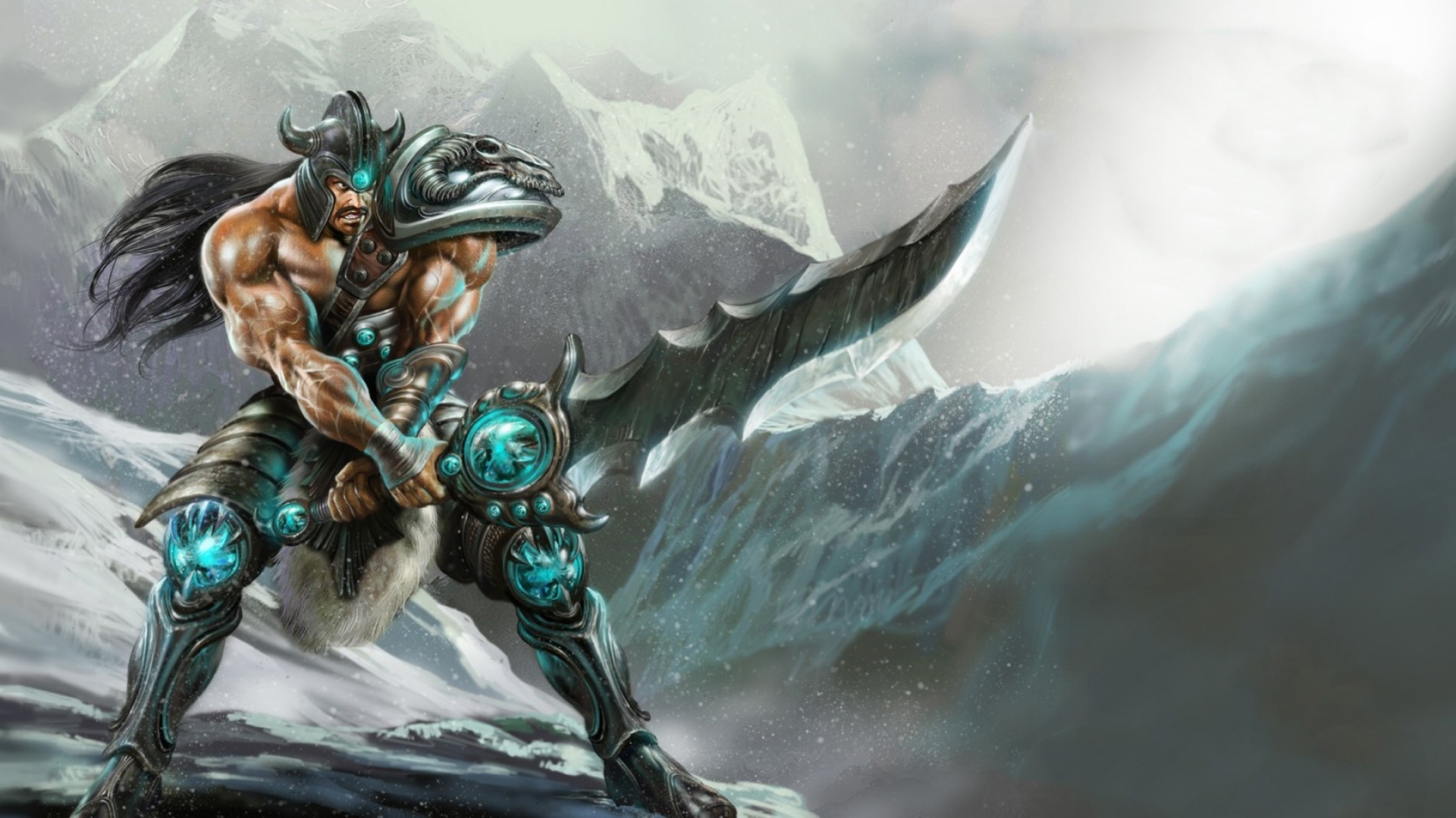 Tryndamere, League of Legends, Spada, Neve, Full HD, sfondo desktop