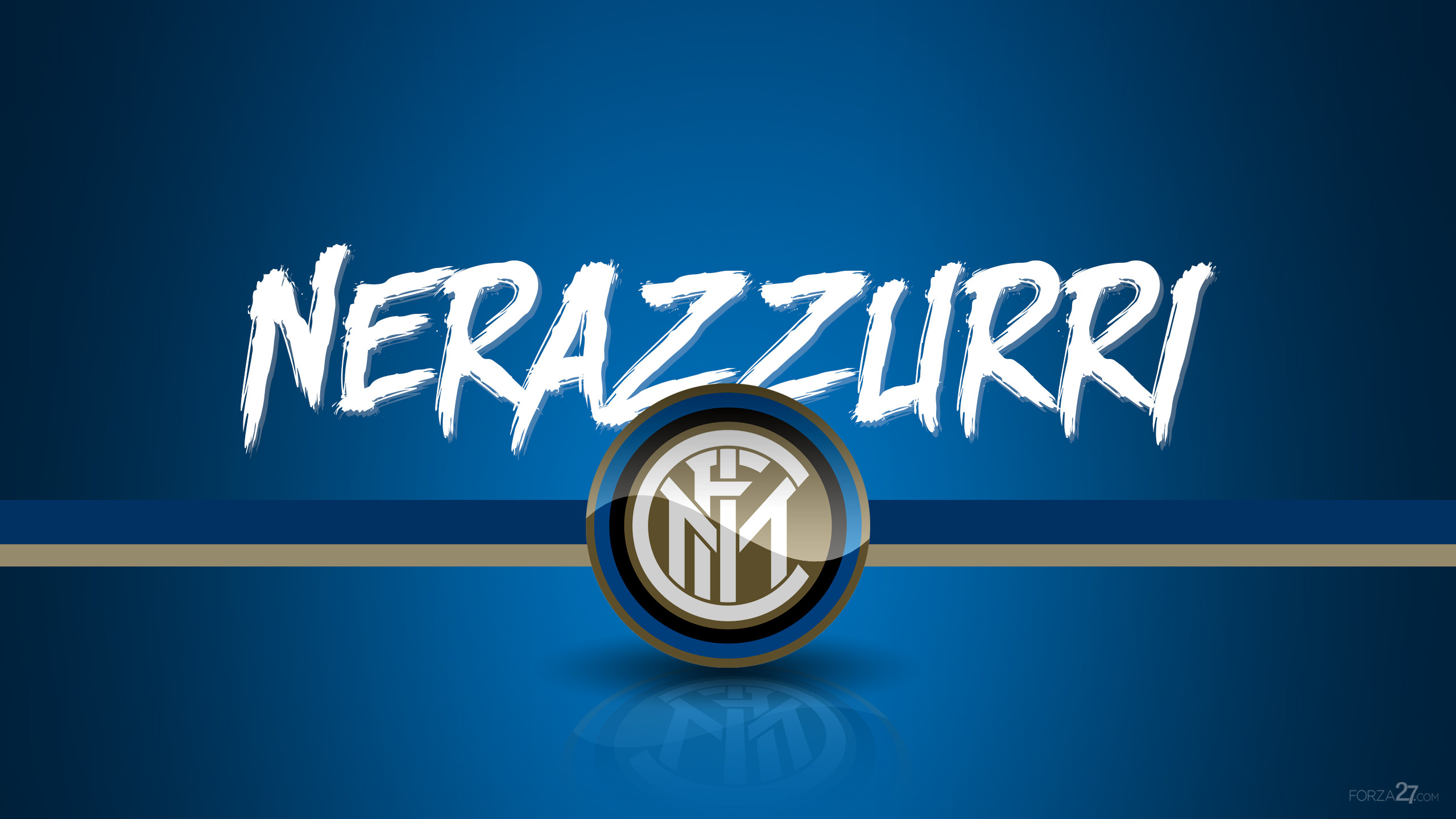 Nerazzurri, Inter, Logo Inter, Sfondo blu, 2560x1440, wallpaper desktop