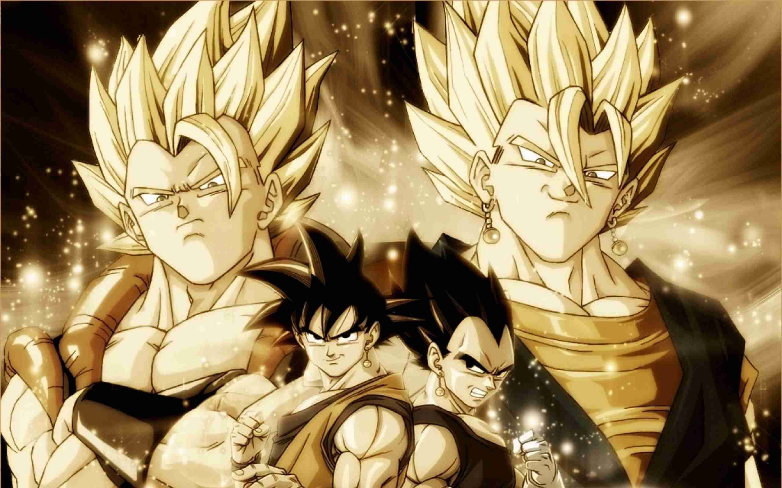 Gogeta, Vegeth, Goku, Vegeta, Dragon Ball Z, Seppia, 2K, sfondo per PC