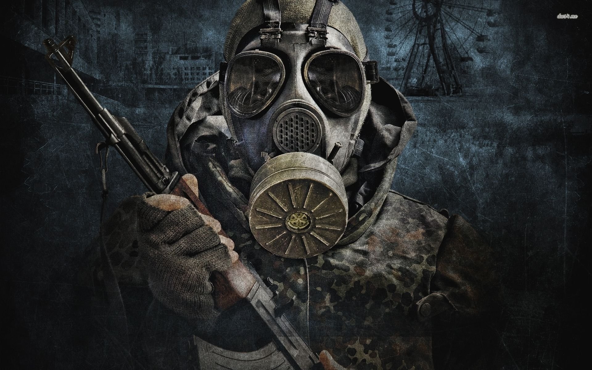 Maschera antigas, Soldato, Fucile, Post-apocalittico, 1920x1200, immagine di sfondo