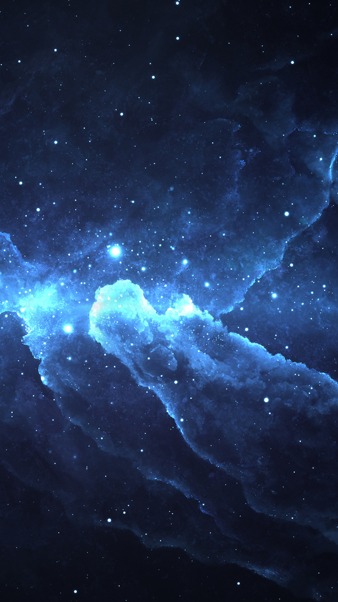 Nebulosa, Spazio, Stelle, Blu, sfondo iPhone verticale