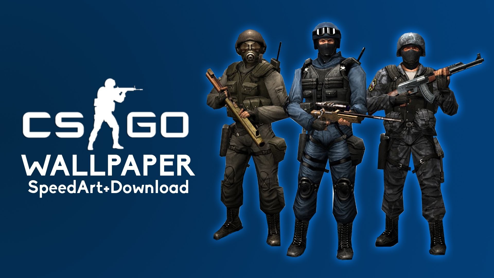 Logo CS:GO, CS:GO, Antiterroristi, Blu, Full HD, sfondo per portatile