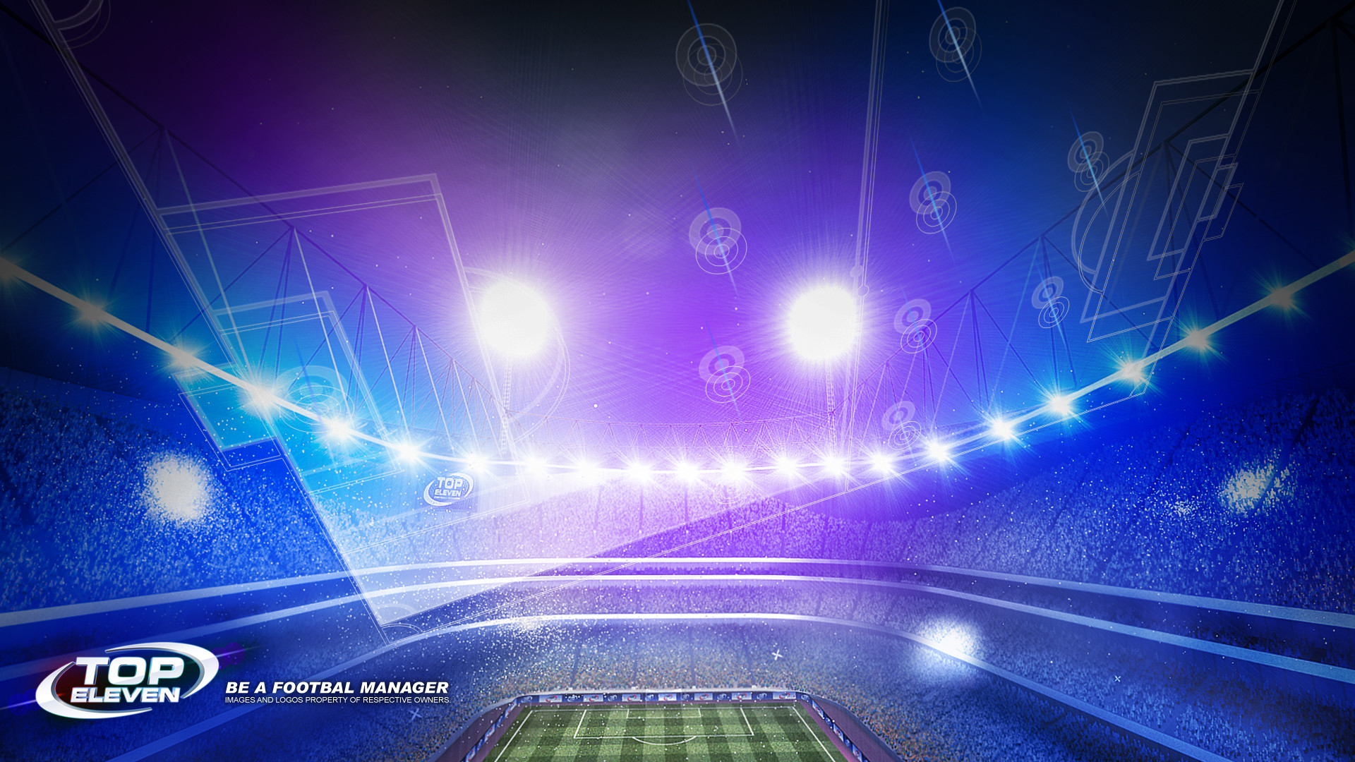 Top Eleven, Stadio, Luci, Blu, 1920x1080, immagine di sfondo