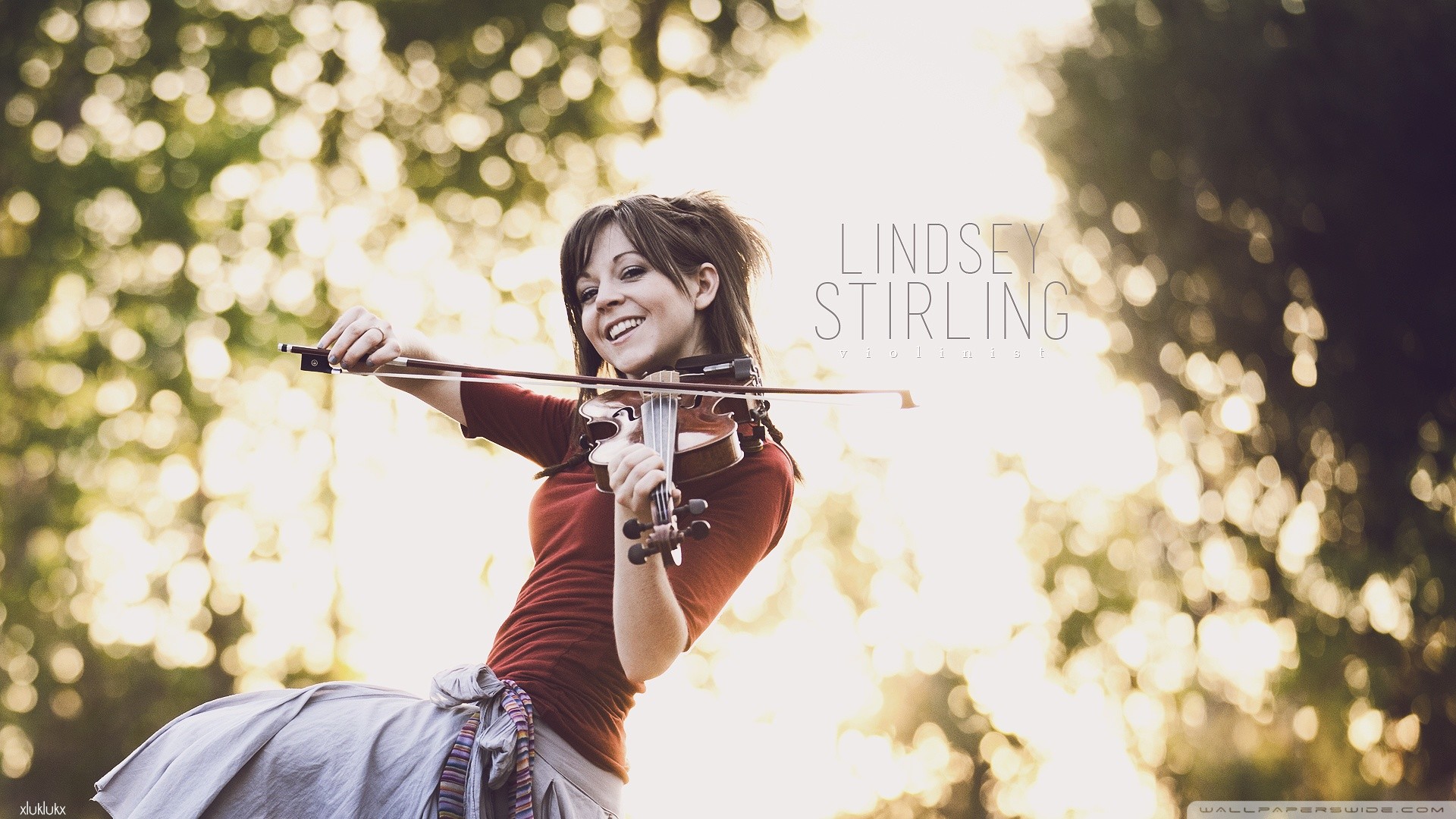 Lindsey Stirling, Violino, Bokeh, Luce solare, 1920x1080, sfondo per PC