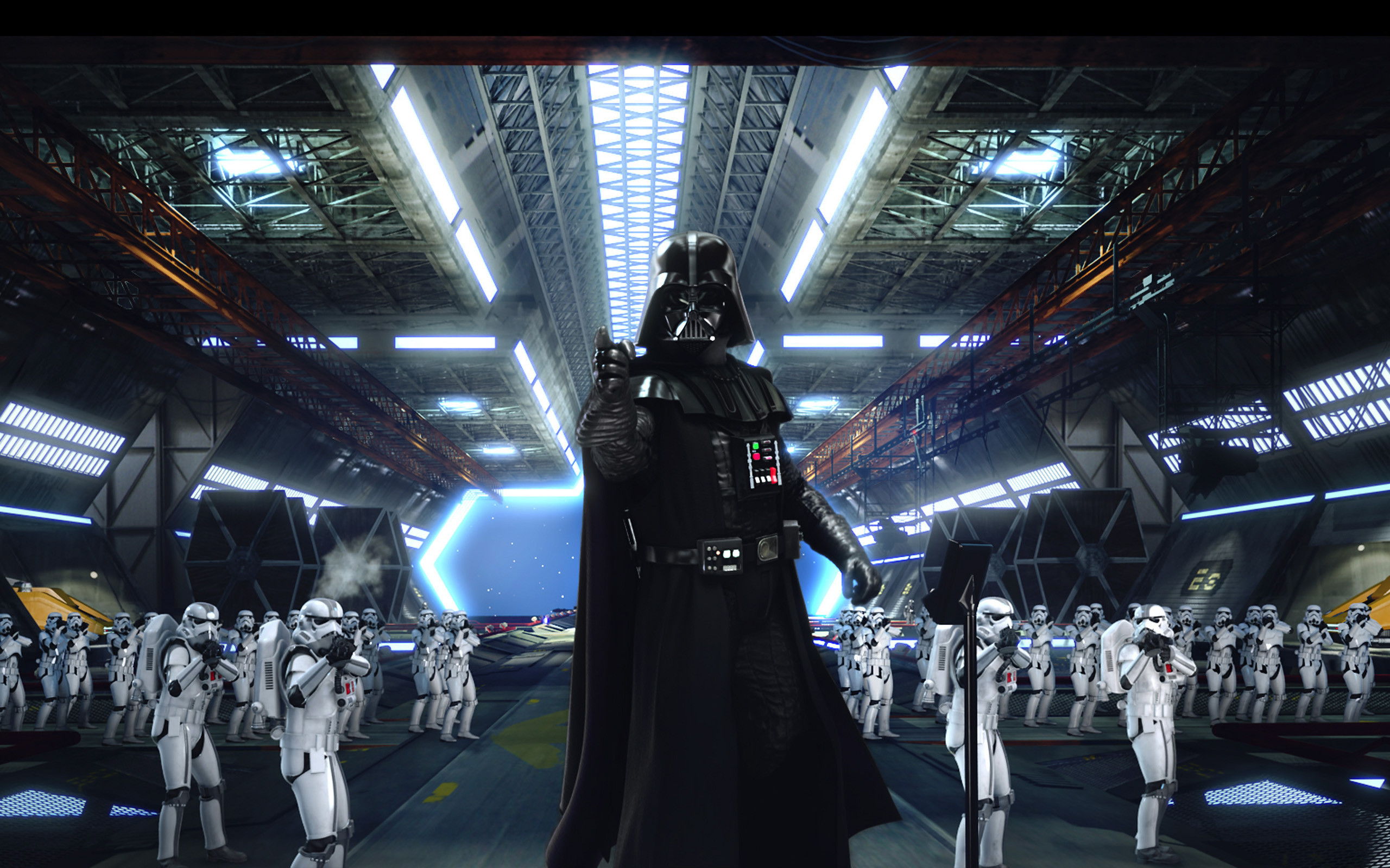Darth Vader, Stormtrooper, Star Wars, Hangar, Esercito, 2K 1600p, sfondo desktop