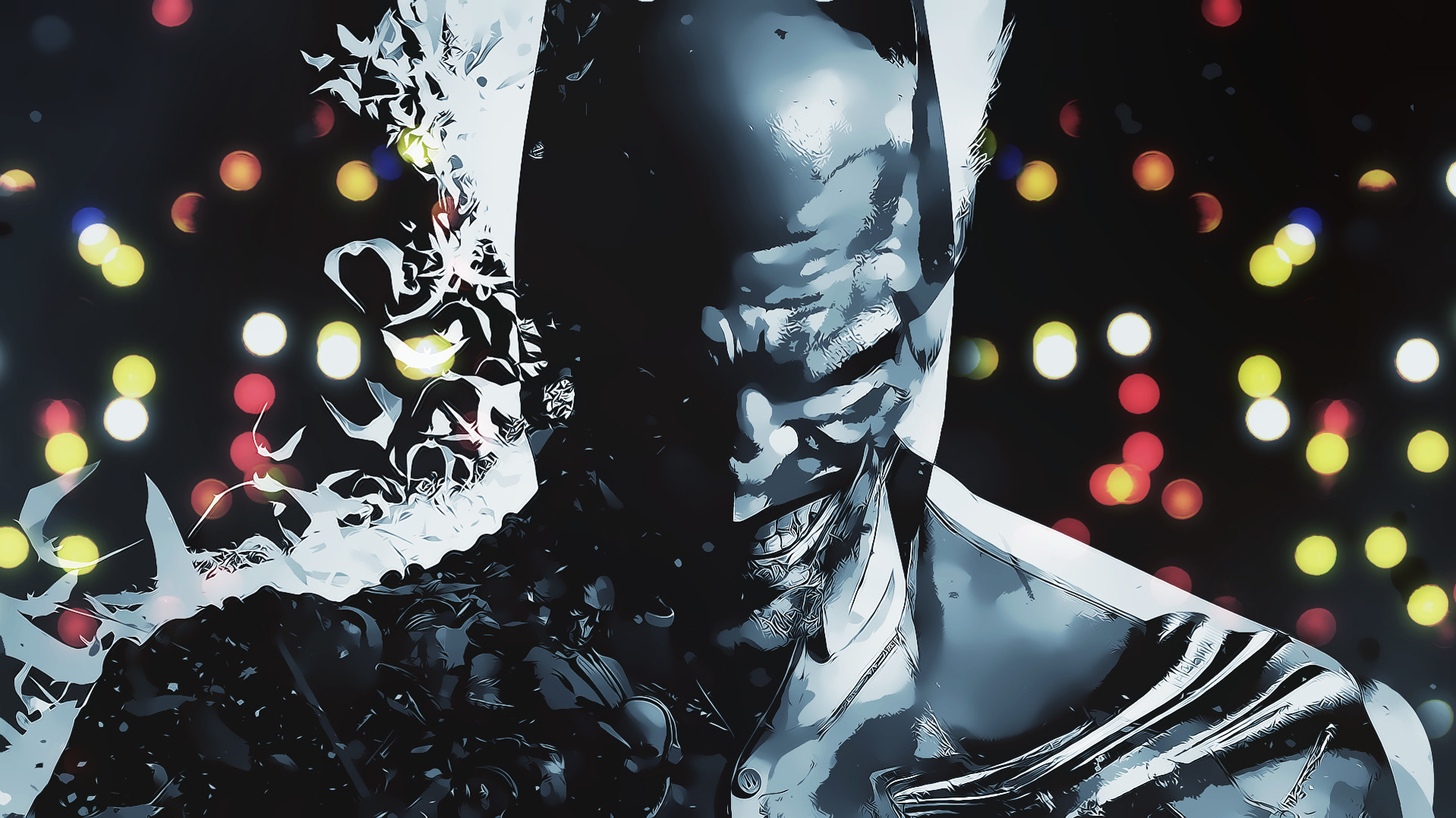 Joker, Batman, DC Comics, Arte digitale, Bokeh, 16:9 Full HD, sfondo widescreen
