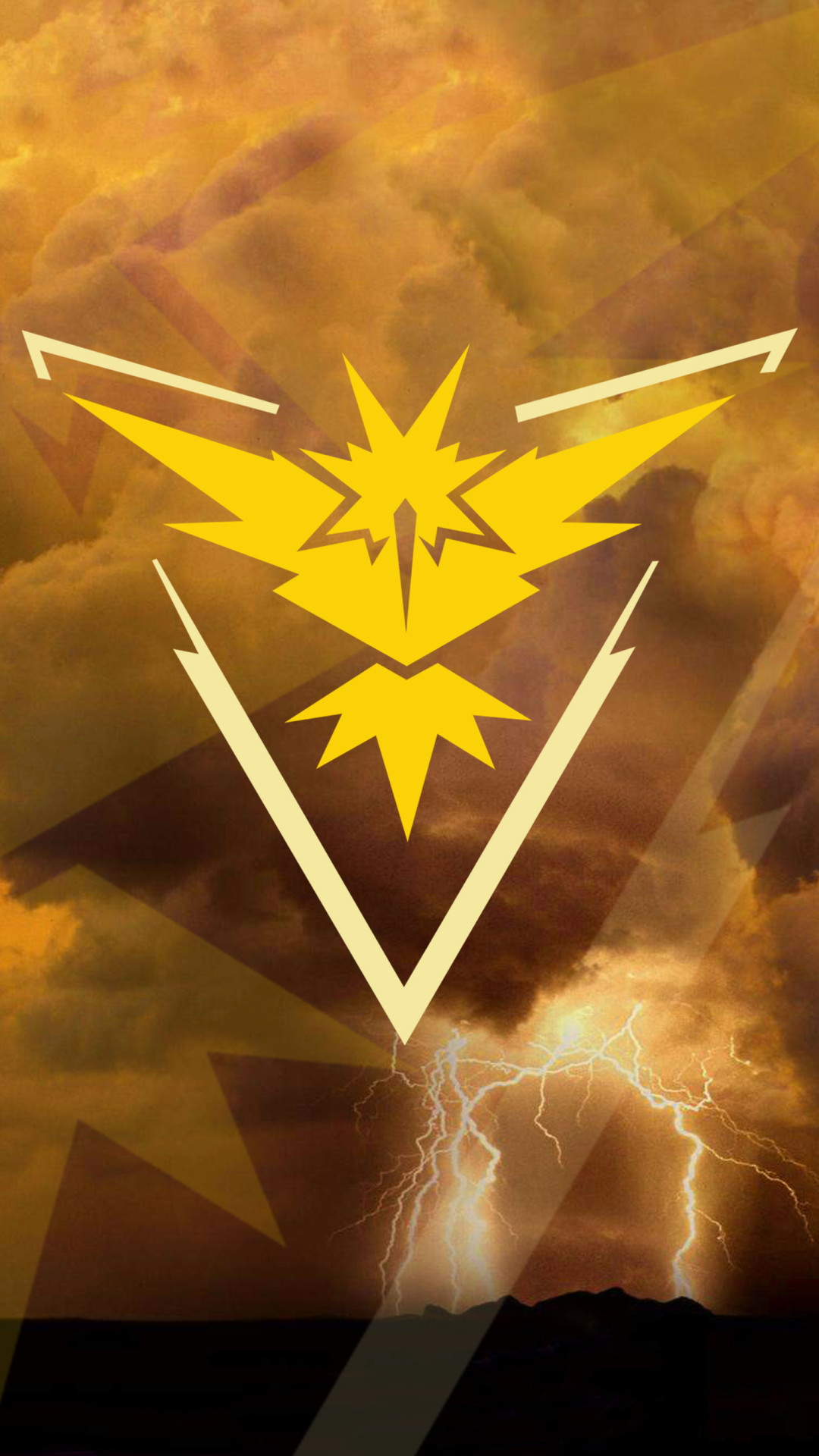 Team Istinto, Zapdos, Fulmini, Giallo, 1080x1920, schermata di blocco iPhone