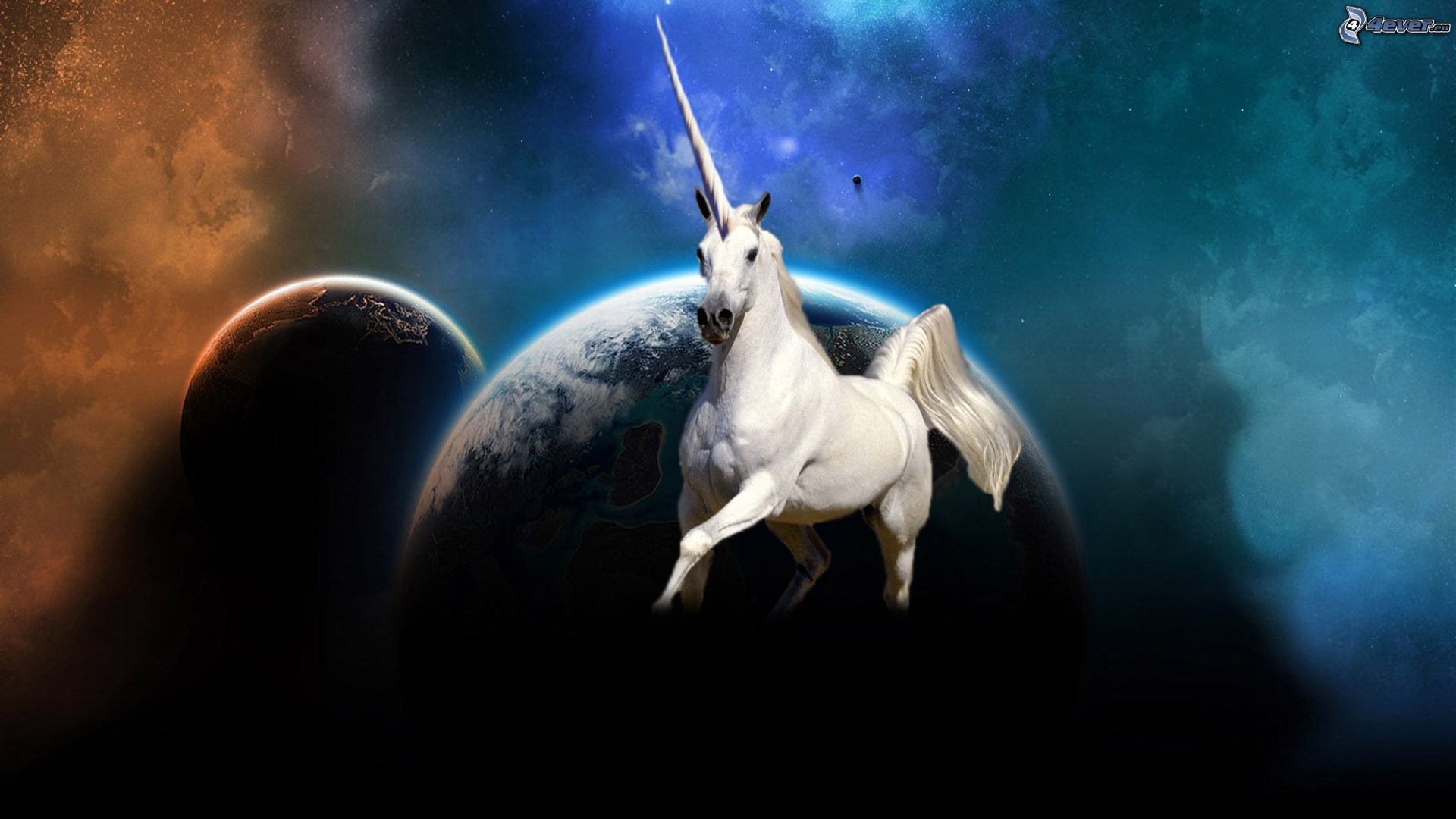 Unicorno, Pianeti, Spazio, Fantasy, Full HD, wallpaper per portatile
