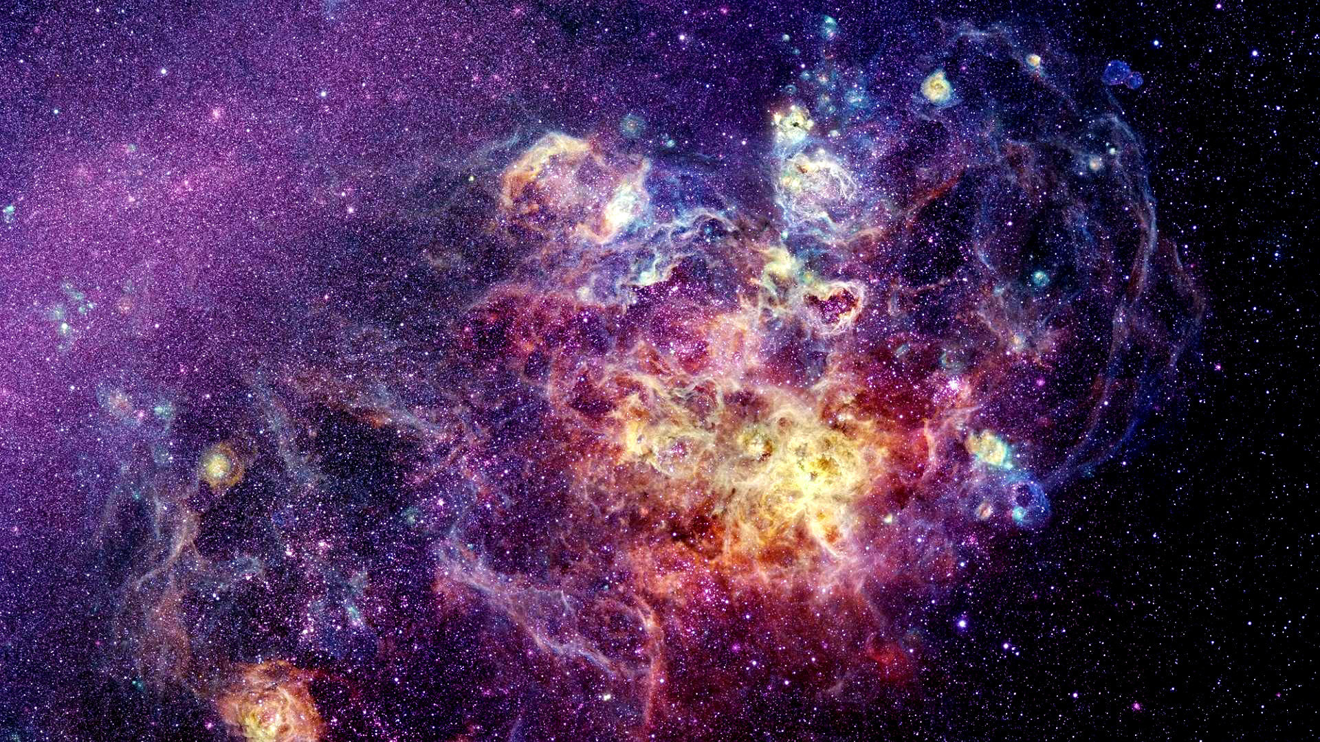 Nebulosa, Spazio, Viola, Colori vivaci, Full HD, sfondo per PC e portatile