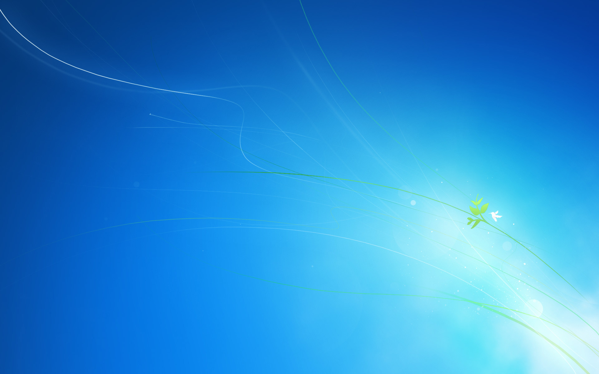 Windows 7, Microsoft, Sfondo blu, Linee luminose, Astratto, Full HD, wallpaper desktop