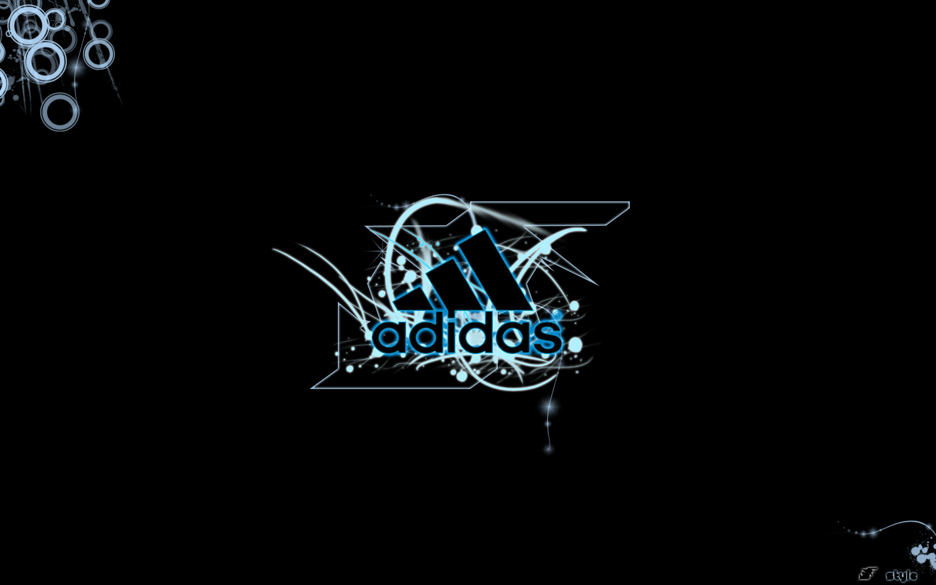 Adidas, Logo, Neon, Sfondo nero, 16:10 Full HD, wallpaper widescreen