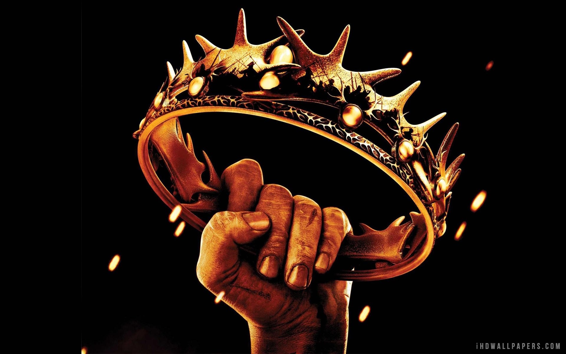 Corona di Joffrey, Il Trono di Spade, Corona, Sfondo nero, 1920x1200, wallpaper desktop
