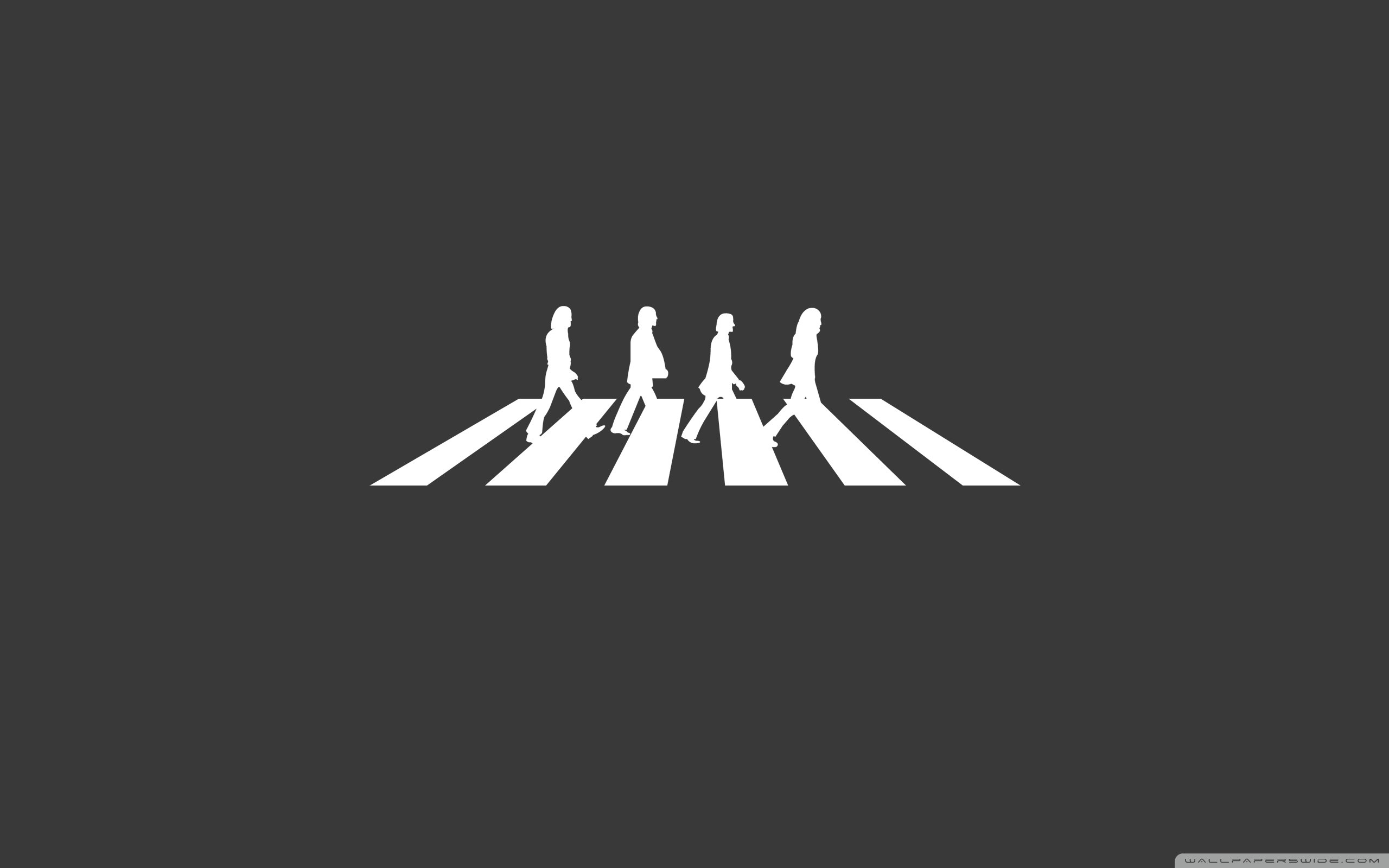 The Beatles, Abbey Road, Strisce pedonali, Silhouette, Sfondo grigio, wallpaper desktop 2K