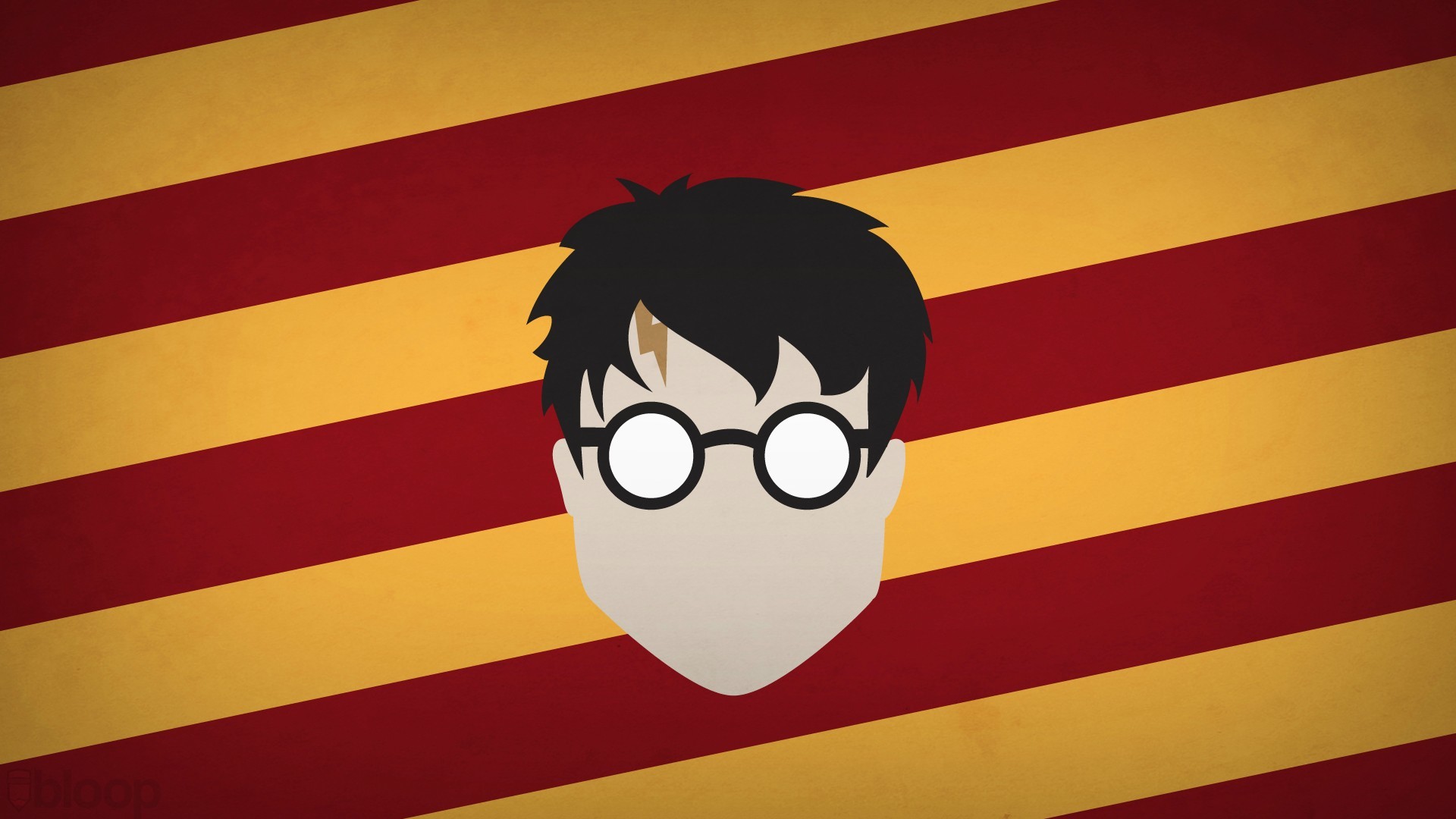 Harry Potter, Occhiali, Minimalista, Grifondoro, Strisce rosse e oro, sfondo 16:9 Full HD