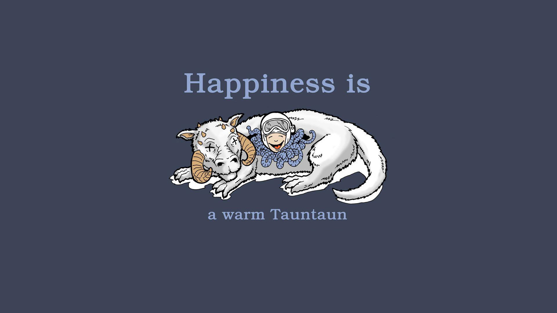Tauntaun, Luke Skywalker, Parodia, Minimalista, Full HD, sfondo per PC e portatile