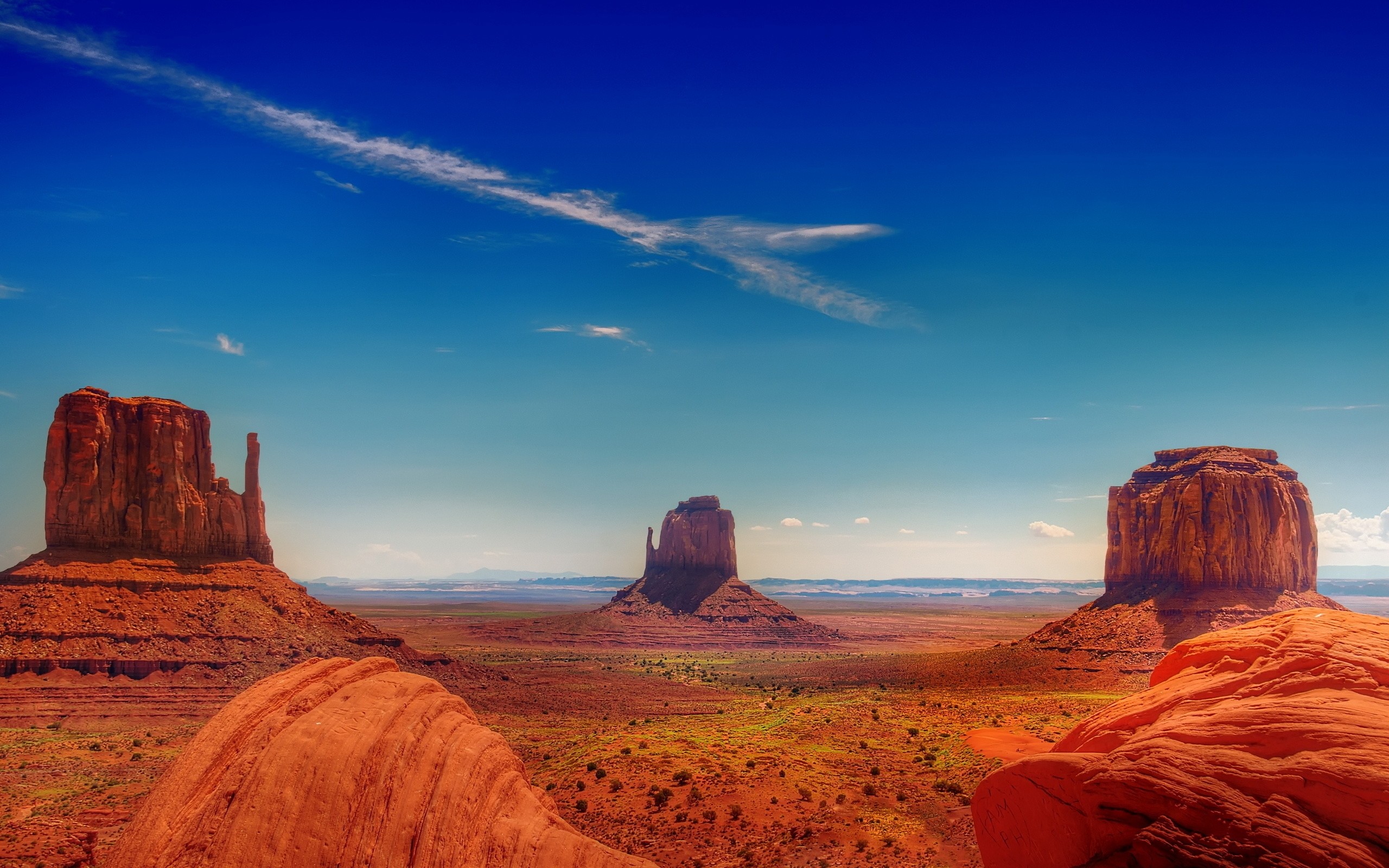 Monument Valley, Mitten Buttes, Arizona, Cielo blu, 2560x1600, immagine di sfondo