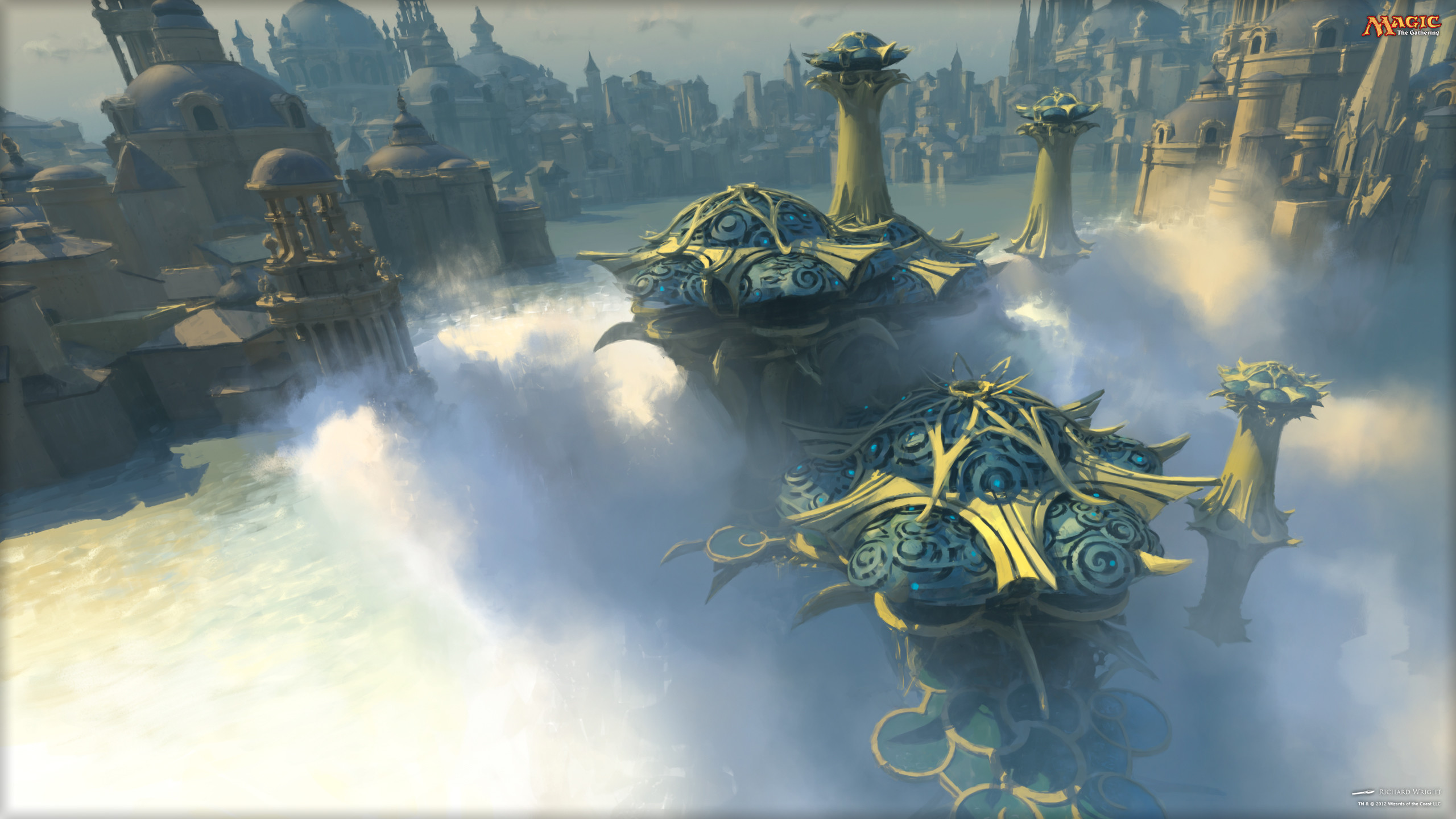 Kaladesh, MTG, Dirigibili, Città, 2K 1440p, sfondo desktop