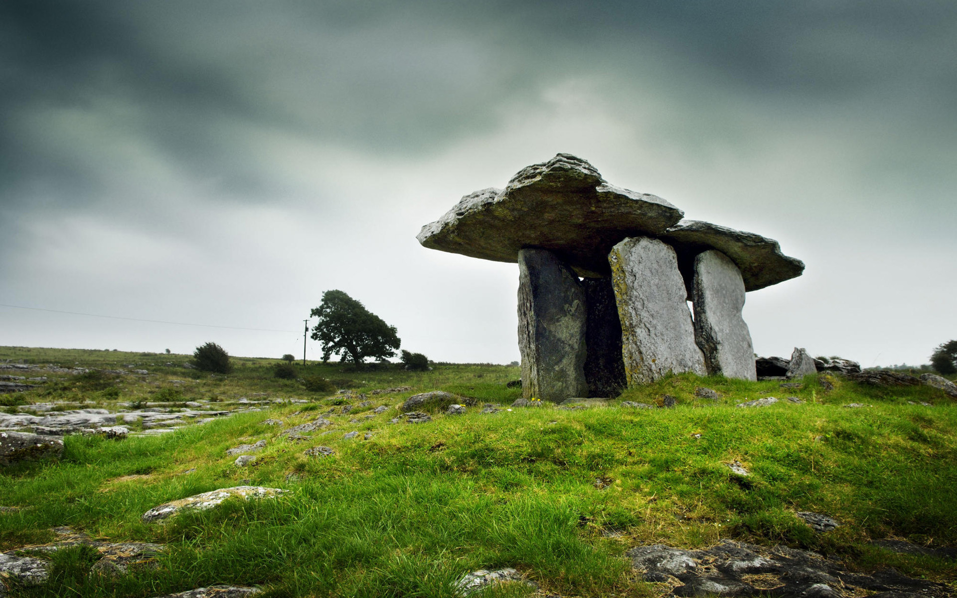 Poulnabrone, Dolmen, Burren, Irlanda, Prato, 1920x1200, immagine di sfondo