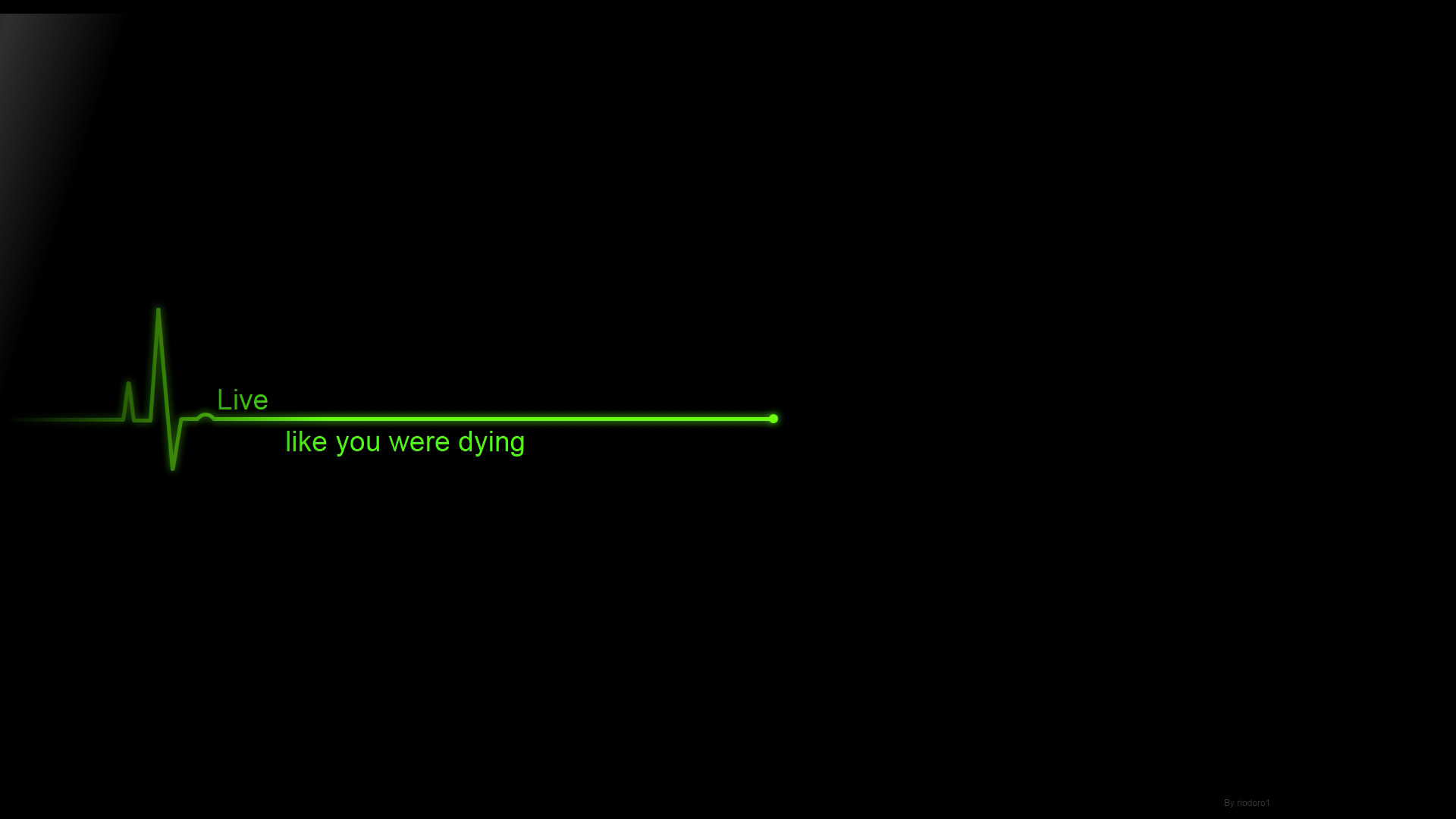 Live like you were dying, Elettrocardiogramma, Sfondo nero, Minimalista, Verde, wallpaper Full HD