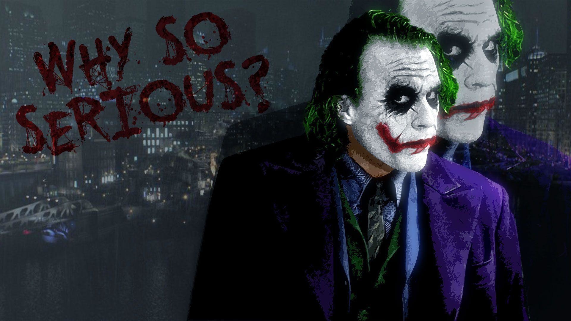 Joker, Heath Ledger, Why So Serious?, Il cavaliere oscuro, Città notturna, sfondo desktop 1080p