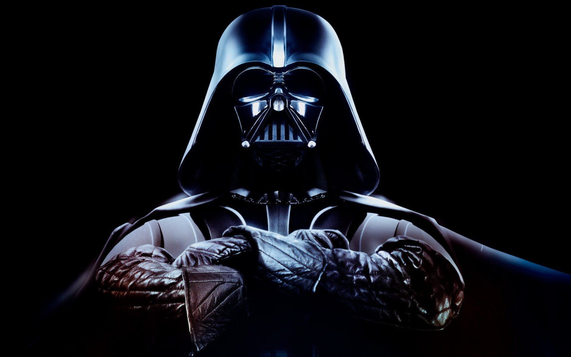 Darth Vader, Braccia incrociate, Casco, Sfondo nero, Full HD, wallpaper desktop
