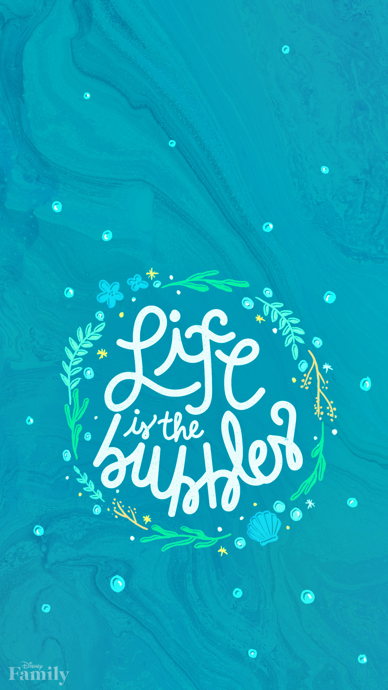 Life in the Bubble, Lettering, Sfondo turchese, Full HD, wallpaper per cellulare