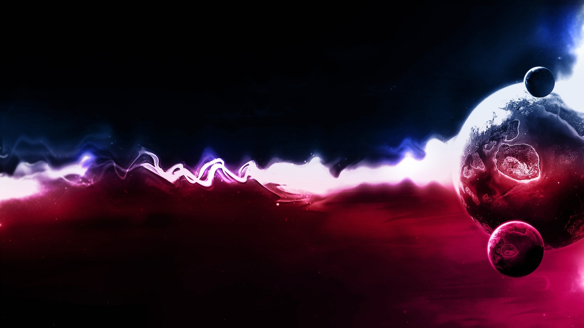 Pianeti, Energia, Rosa, Arte digitale, 1920x1080, immagine di sfondo