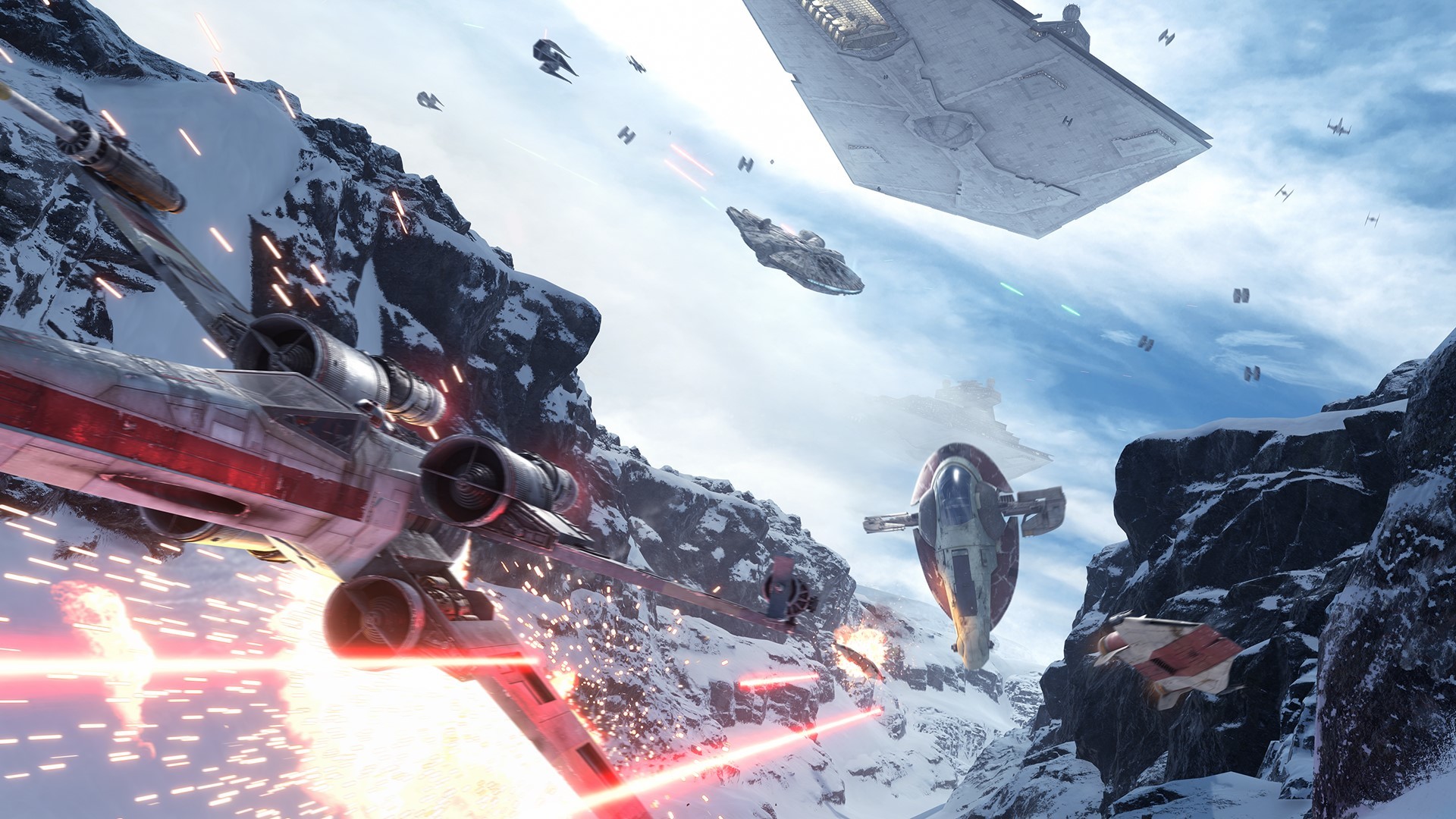 Star Wars Battlefront, Slave I, Star Destroyer, Hoth, 1920x1080, immagine di sfondo