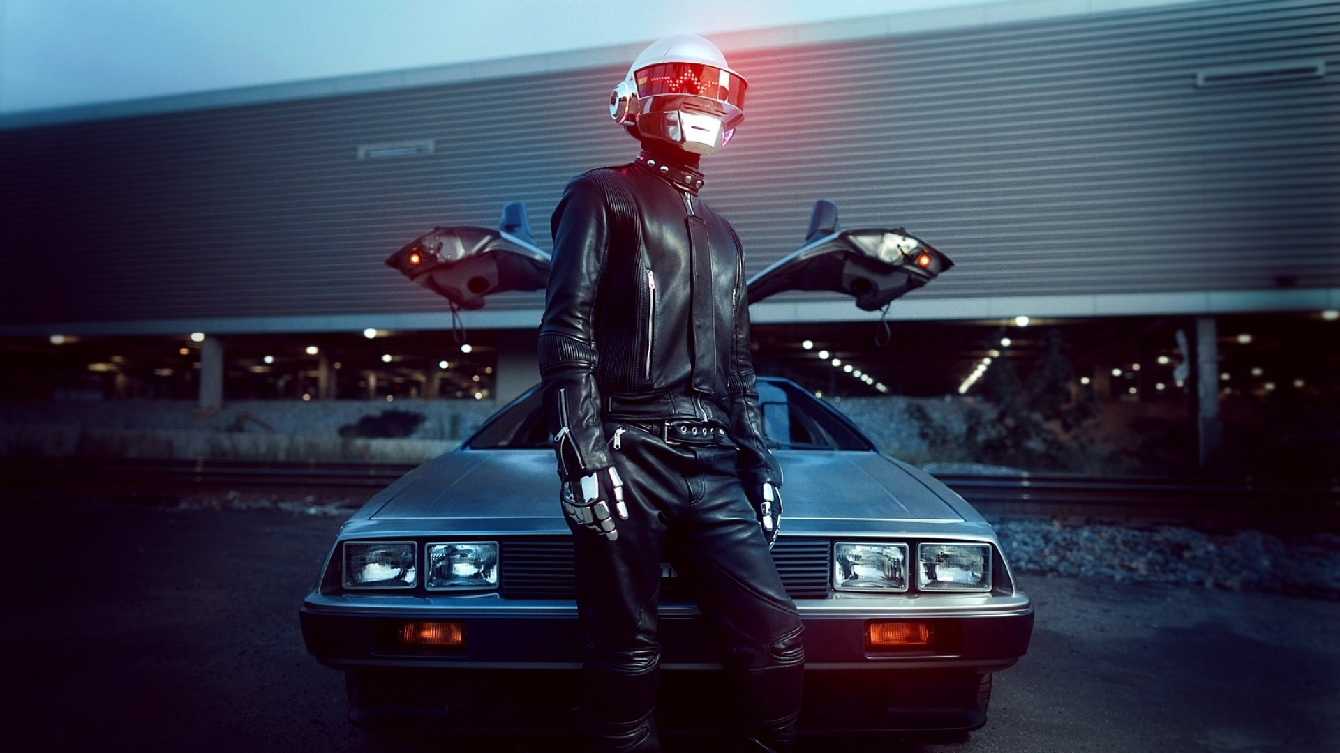 Thomas Bangalter, Daft Punk, DeLorean DMC-12, Casco, Full HD, sfondo per PC