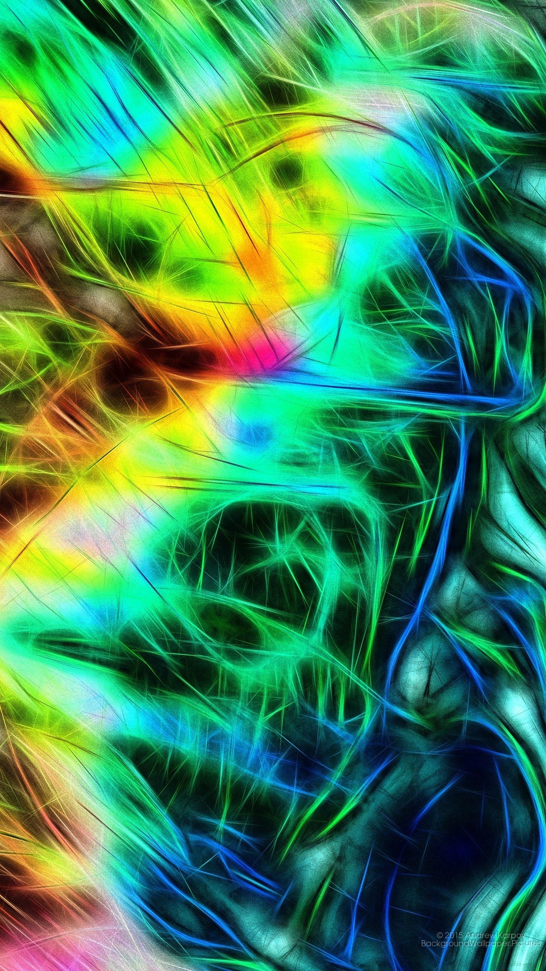 Arte astratta, Neon, Verde, Frattale, sfondo Asus Zenfone Full HD