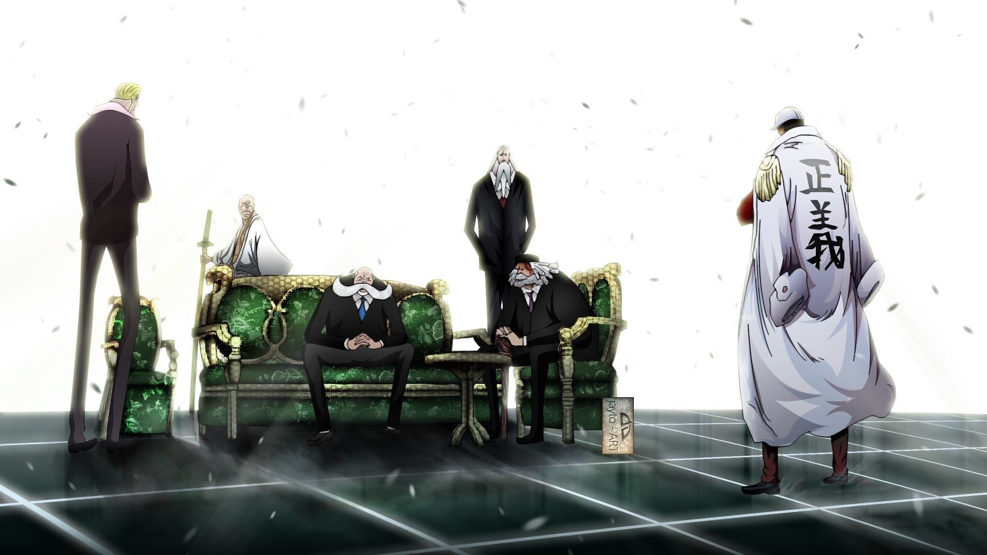 One Piece, Ammiragli della Marina, Akainu, Kizaru, Aokiji, 16:9 Full HD, sfondo widescreen