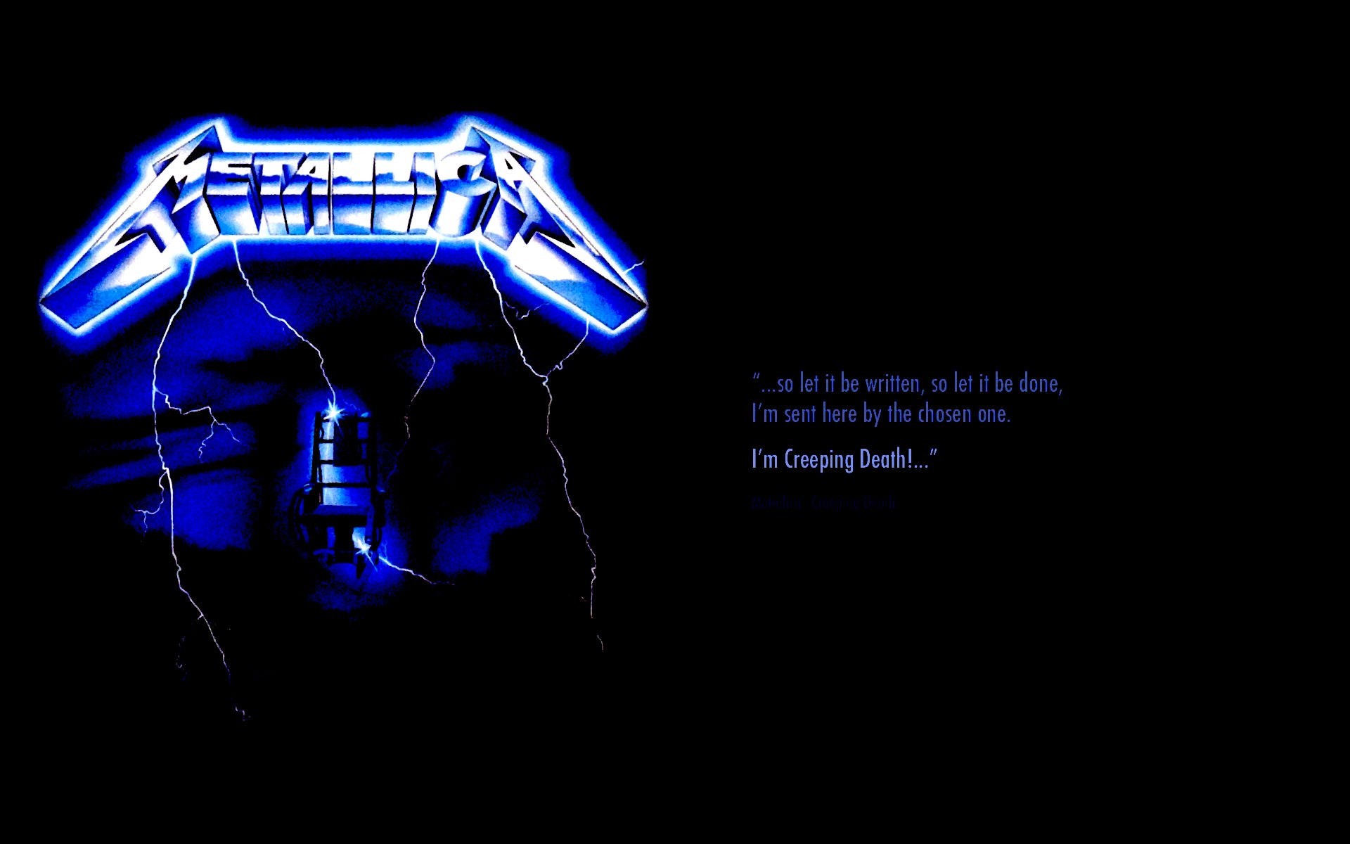 Metallica, Ride the Lightning, Creeping Death, Blu, Full HD, sfondo per PC e portatile