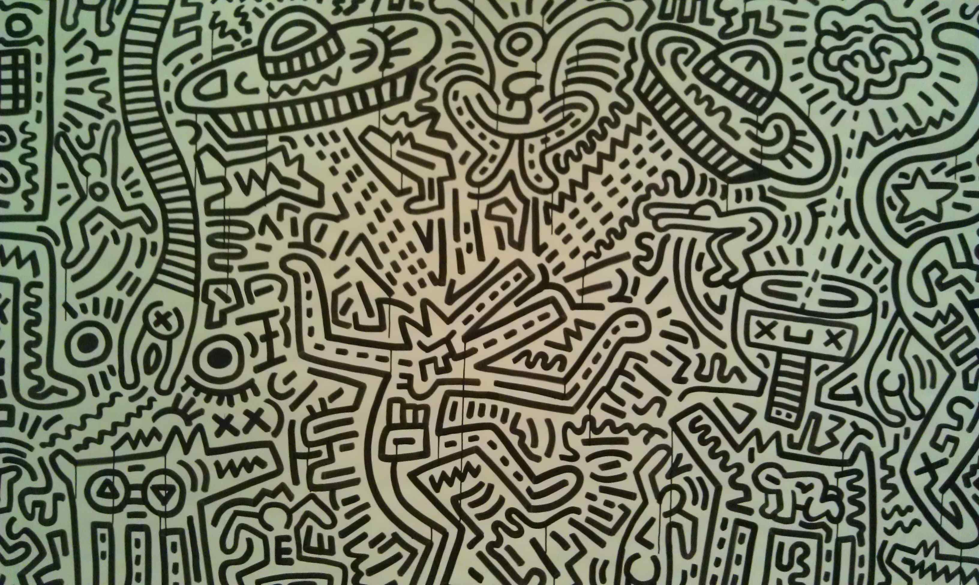 Keith Haring, Doodle, Bianco e nero, UFO, 2K, sfondo desktop