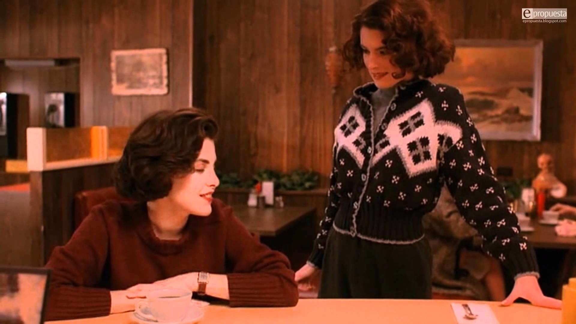 Audrey Horne, Donna Hayward, Sherilyn Fenn, Lara Flynn Boyle, Twin Peaks, Double R Diner, sfondo Full HD