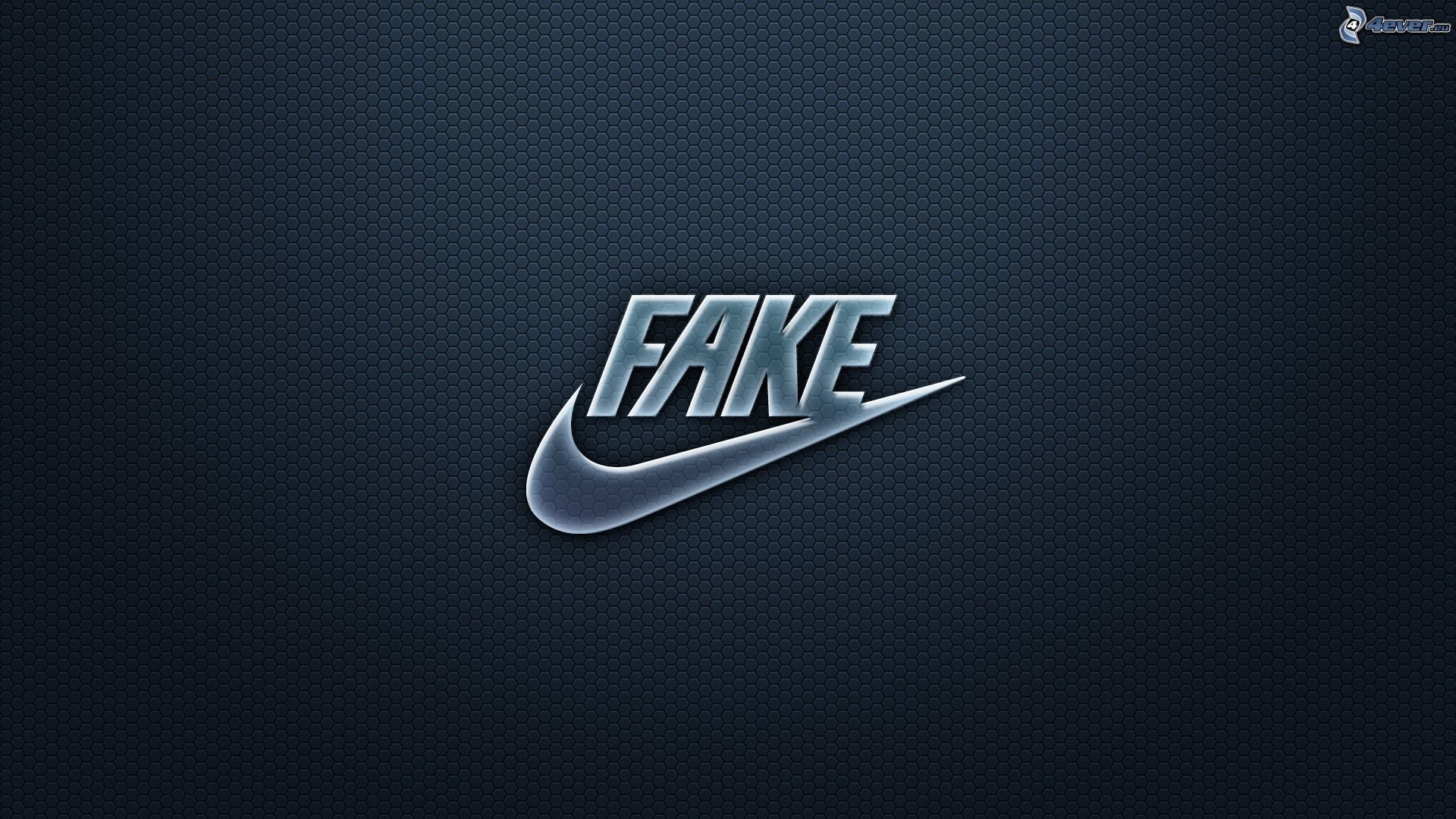 Nike Swoosh, Parodia, Fake, Sfondo blu, Full HD, wallpaper desktop