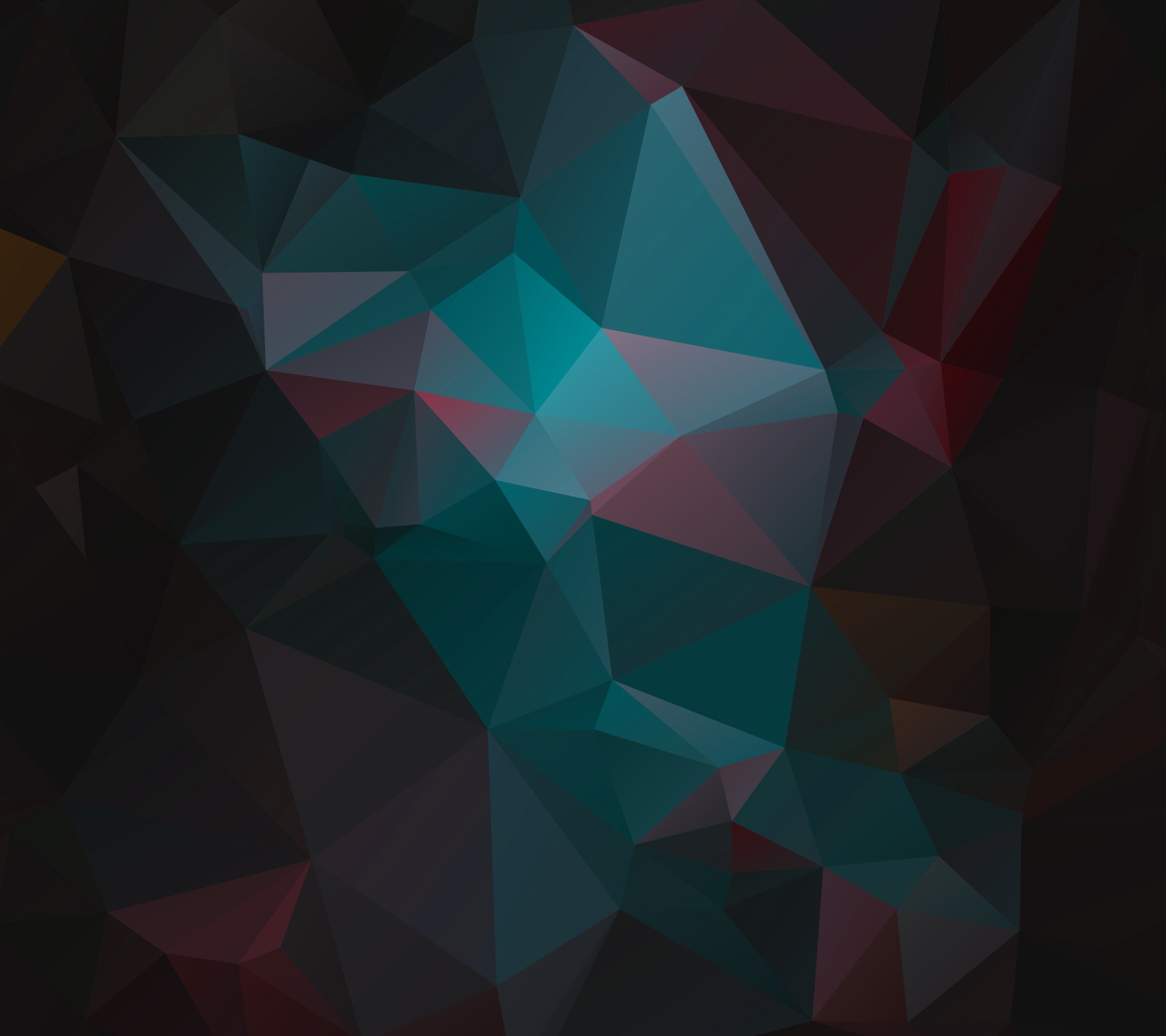 Poligoni, Scuro, Verde acqua, Astratto, Low poly, Full HD, sfondo per iPad e tablet