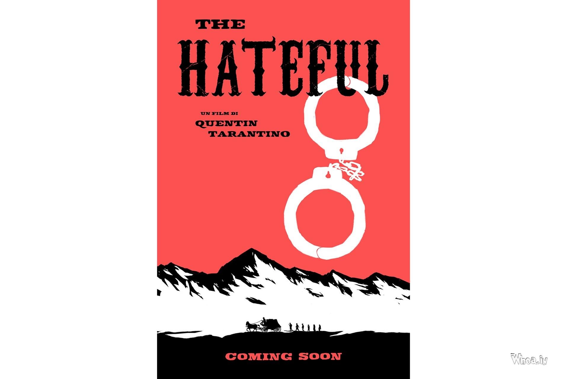 The Hateful Eight, Quentin Tarantino, Manette, Locandina, Rosso, wallpaper Windows 11
