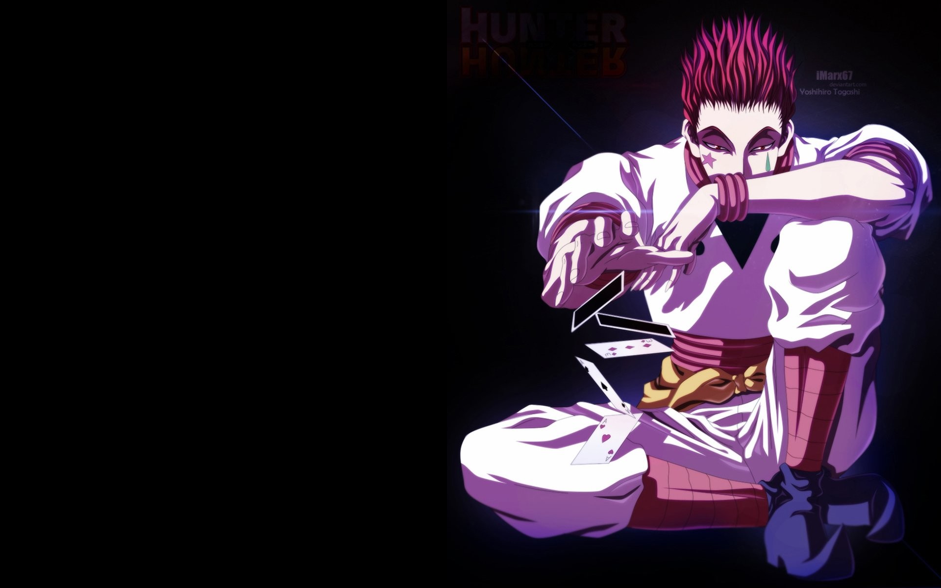 Hisoka Morow, Hunter x Hunter, Sfondo nero, 1920x1200, wallpaper desktop