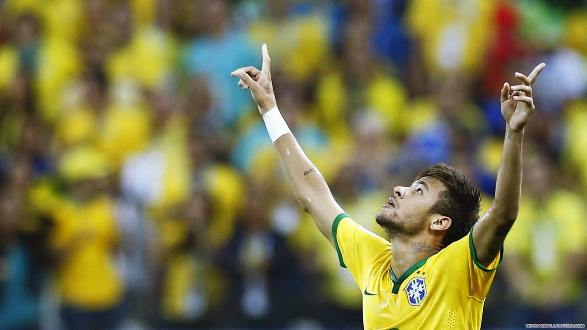 Neymar, Nazionale brasiliana, Esultanza, Tifosi, Full HD, sfondo per PC e portatile