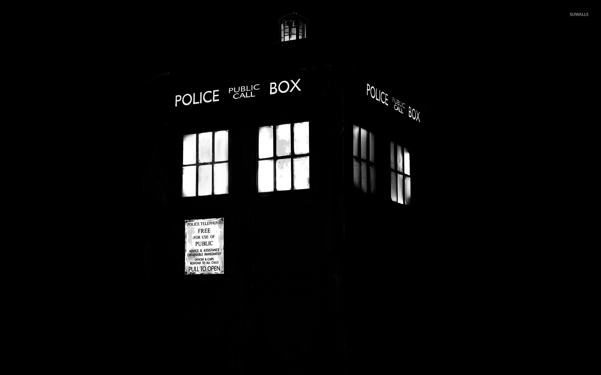 TARDIS, Doctor Who, Police Box, Sfondo nero, Full HD, wallpaper per computer