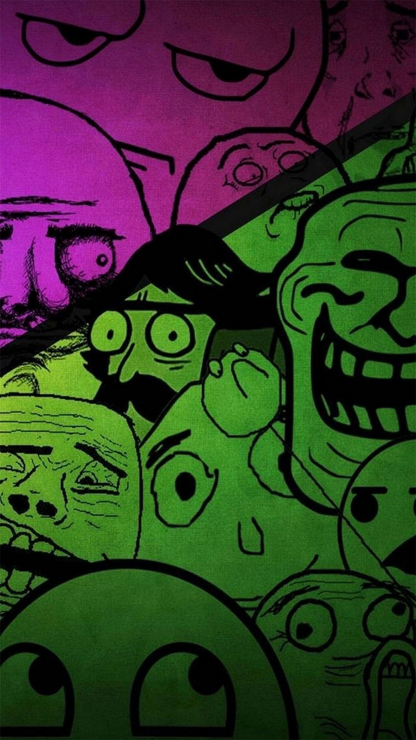 Trollface, Meme, Rage comics, Verde e viola, sfondo schermata di blocco LG G4