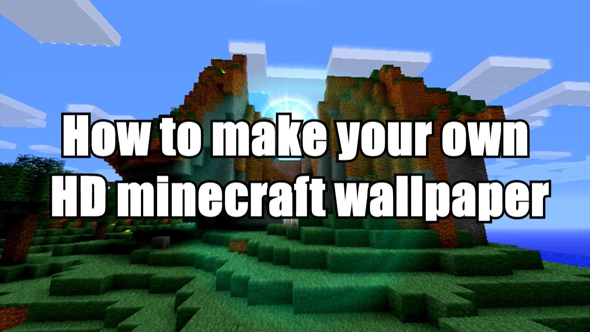 Minecraft, Paesaggio, Testo, Montagne, Full HD, sfondo per PC