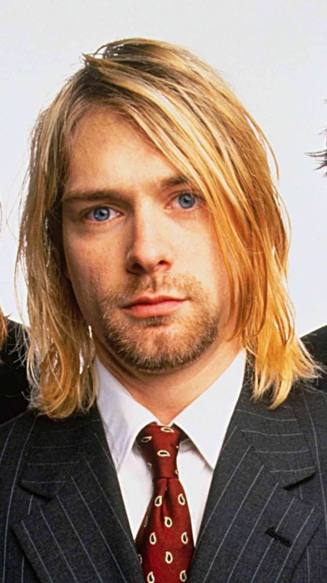 Kurt Cobain, Nirvana, Giacca e cravatta, Ritratto, Full HD, sfondo per smartphone