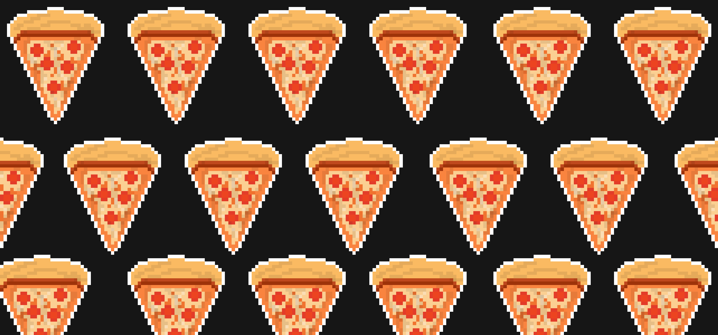Pixel art, Fette di pizza, Motivo, Sfondo nero, Full HD, wallpaper desktop