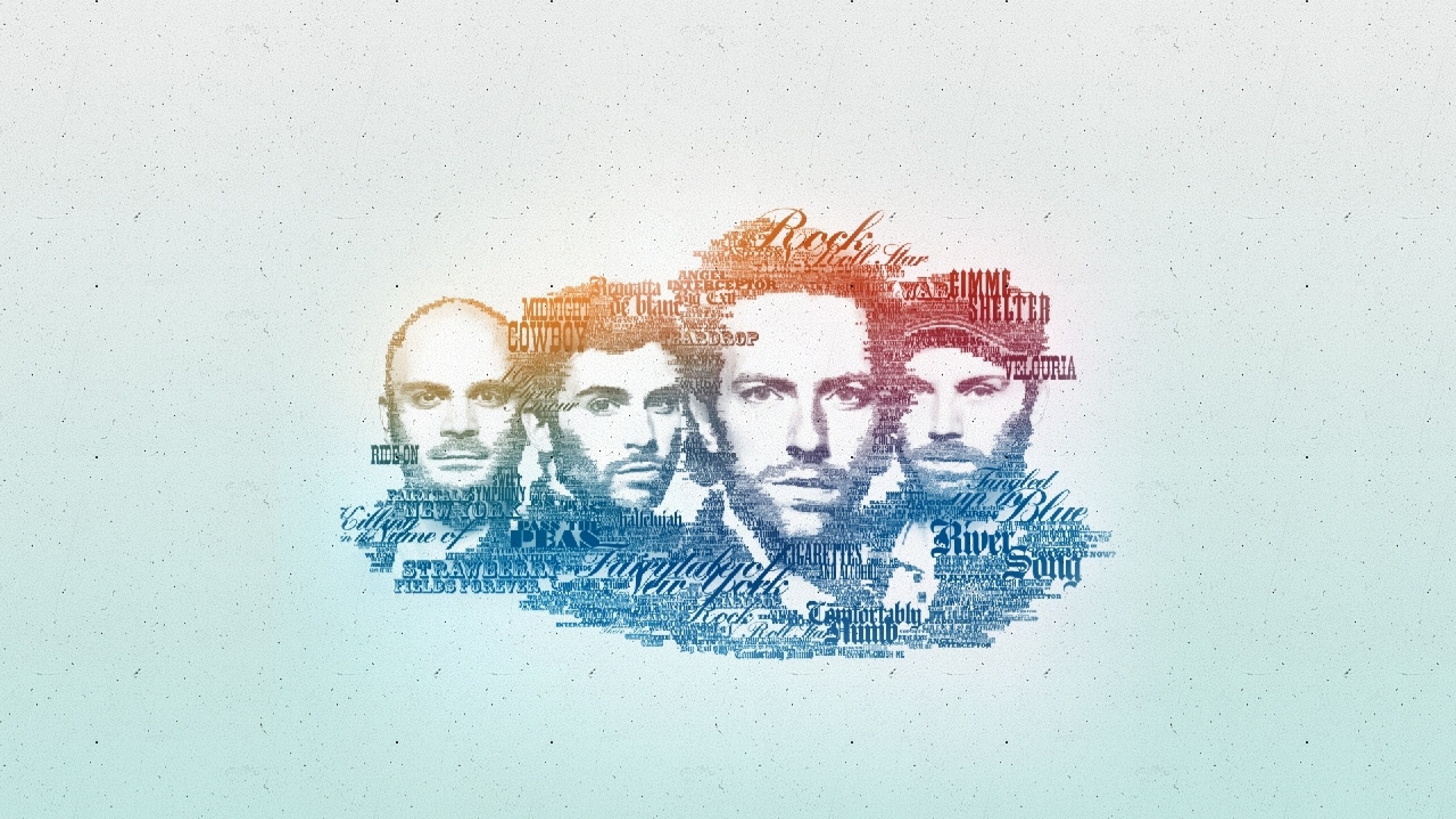 Coldplay, Tipografia, Ritratti, Colorato, 2K, sfondo per PC e portatile