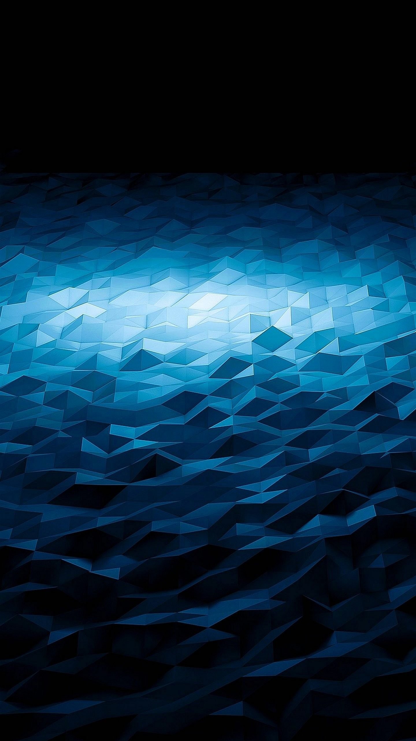 Low poly, Blu, Scuro, Onde, sfondo schermata di blocco Samsung Galaxy S6