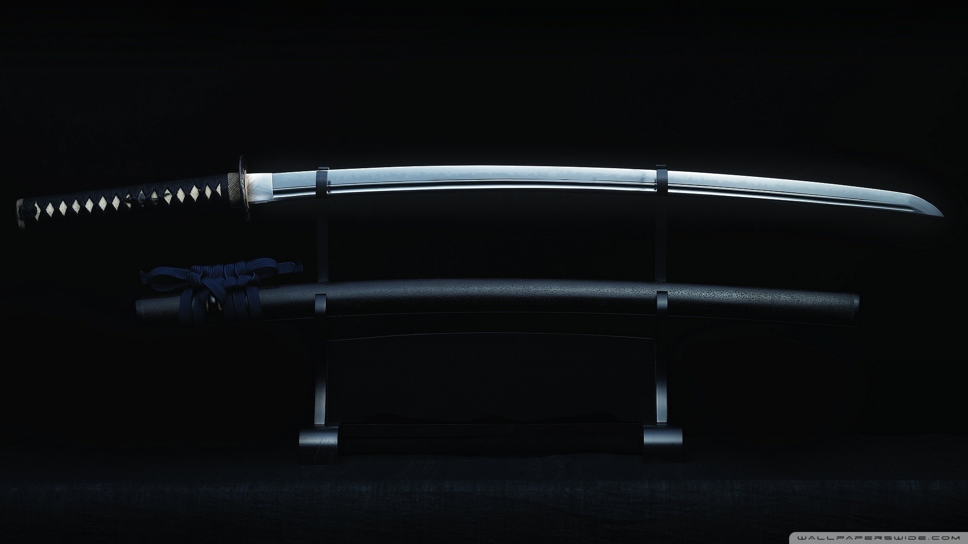 Katana, Saya, Supporto per spada, Sfondo scuro, Full HD, wallpaper per portatile